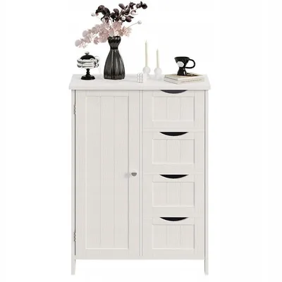 Zdjęcie produktu dla Szafka, regał, komoda, łazienka, przedpokój, loft, 3 szuflady, biały, wysokość 80 cm