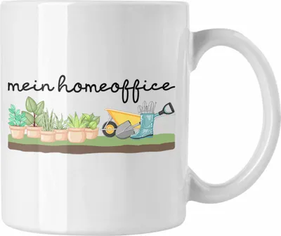 Produktbild von Trendation - Mein Homeoffice Tasse Gärtner Geschenk Rentner Rentnerin Lustig Hobbygärtner Geschenkidee (Weiß)