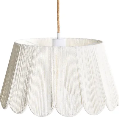 Produktbild von BELIANI Hängelampe Hellbeige Papierseil Boho Stil Natur Wellenform Hängeleuchte Pendelleuchte für Esszimmer Esstisch Küche Wohnzimmer Schlafzimmer
