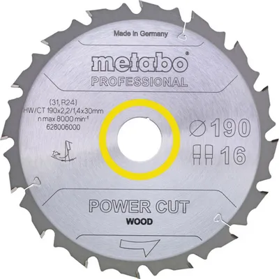 Produktbild von Metabo Sägeblatt power cut wood - professional, 152x20, Z12 FZ 15°