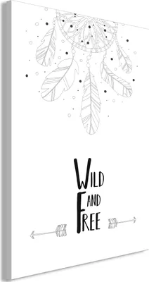 Produktbild von Italienischer Leinwand Leinwandbild - Wild and Free (1 Part) Vertical 60x90 cm Text m-A-0897-b-a