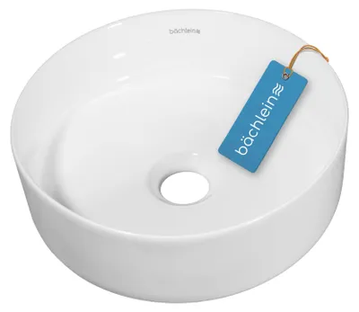 Aufsatzwaschbecken rund Ø 31,5 cm, Keramik, Weiß, modern