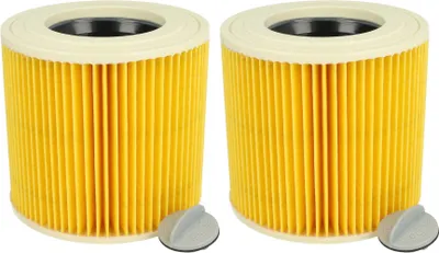 Produktbild von vhbw 2x Faltenfilter Ersatz für Kärcher 6.414-789.0, 6.414-789 für Staubsauger - Patronenfilter Gelb