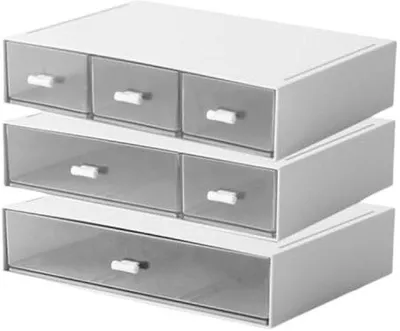 Produktbild von Kunststoff-Organizer 3 Ebenen 6 Schubladen weiß
