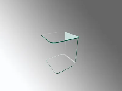 Produktbild von Beistelltisch >7/147< in Klarflas, Glas - 45x51x50cm (BxHxT)