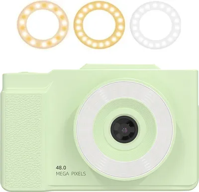 Produktbild von ZELURXX Digitalkamera, Flip-Kamera, 3-Farben Fülllicht, geeignet für Selfies, Geschenk für Mädchen, Studenten, Kinder, Grün