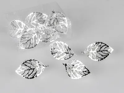 Produktbild von Deko-Blatt 5cm silber-Kristall