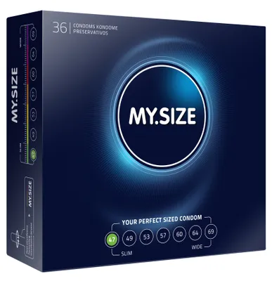 Produktbild von MY.SIZE 10117140, Männliches Kondom, Transparent, Latex, ISO 4074: 2002, CE0197, 47 mm, 160 mm
