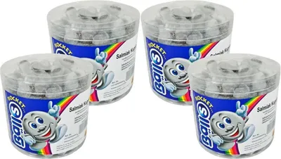 Produktbild von Rocket Balls Salmiak Kugeln 200 Stk. in der Dose (4er Pack)