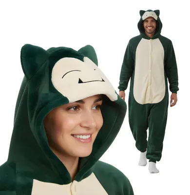 Produktbild von Pyjama Onesie Kigurumi Kostüm für Erwachsene Grün Pokémon Snorlax XXXL: 195-205 cm