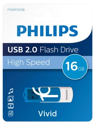 Produktbild von Philips USB-Stick 16 GB USB 2.0 Vivid Edition Leserate bis 21 MB/s