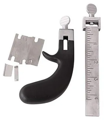 Lederbandschneider mit Zuglehre, Aluminium, 3 Klingen, DIY