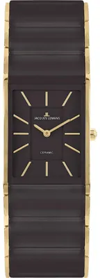 Produktbild von Jacques Lemans Damen Armbanduhr Dublin 1-2214G Edelstahl IP Gold Keramik braun
