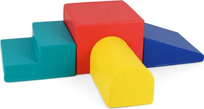 Obrázok produktu pre 4 KS. Penové stavebnice na šplhanie a šantenie Mäkké stavebné kocky červená + modrá