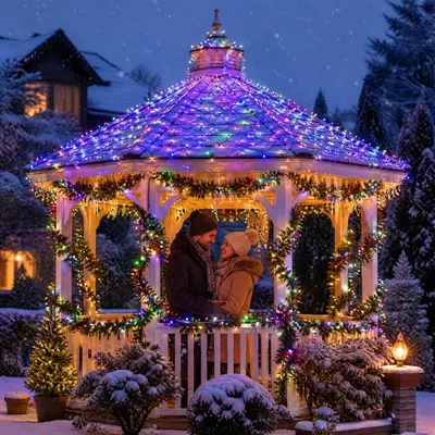 Image de NAIZY - Guirlande lumineuse LED, 3 x 2 mètres, 250 LED multicolores, 8 modes d'éclairage, décoration pour fenêtres et murs