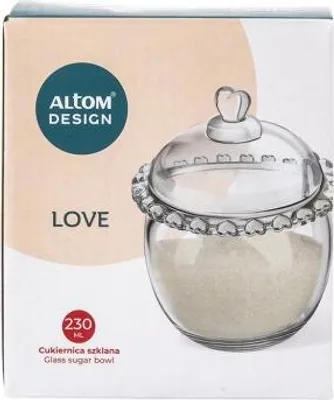 Obrázok produktu pre Sklenená cukornička Love, 9,5 cm