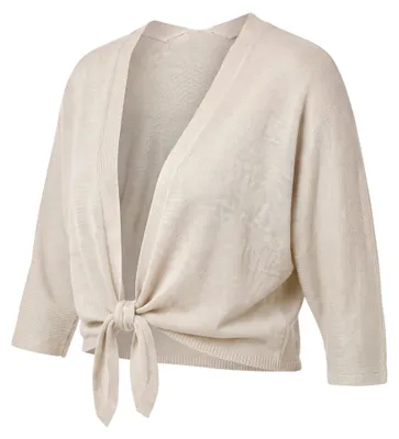 Produktbild von Cardigan Damen Feinstrick Bolero zum Binden 38 40 42 44 leichte Jacke 3/4 Arm