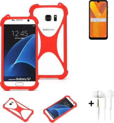 Produktbild von Handy-hülle + Kopfhörer kompatibel mit Wiko Y62 Schutz-hülle Bumper Silikon Schutz Hülle Cover Case Silikoncase Silikonbumper TPU Softcase