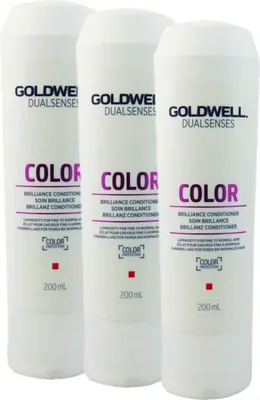 Produktbild von Goldwell Color Brilliance 3 x 200 ml Conditioner Spülung für coloriertes feines Haar Set