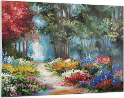 Produktbild von Bilder auf glas - Einteilig - Impressionismus Natur Wald - 120x80cm - Glasbilder - Wandbilder - Bilder - Wanddekoration aus Glas - Glas Bilder - Wandbild auf Glas - GAA120x80-4271