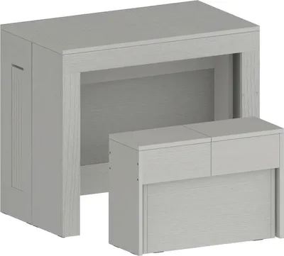 Produktbild von Tisch- und Stuhlset Crispin, Mehrzweckkomposition, Set mit Konsole und 1 ausziehbarer Bank, 100 % Italy, 66 x 25 x 45 cm, Weiß