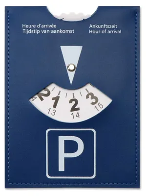 Productafbeelding van Parkschijf voor auto van kunstleer, 15 x 11 cm, blauw
