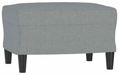 Imagen del producto de Reposapiés gris claro de tela con diseño tapizado