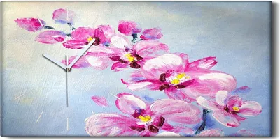 Produktbild von Dekor Leinwand Uhr Wandbilder Geräuschlos 60x30 Gemälde Blumen Pflanzen Kunst - weiße Hände
