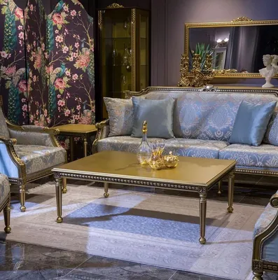 Image de Casa Padrino Luxus Barock Couchtisch Gold 124 x 90 x H. 45 cm - Elégante table de salon en bois massif de style baroque - Meubles de salon baroques