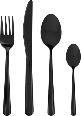 Produktbild von Besteckset 24-teilig aus Edelstahl 18/0 in Schwarz