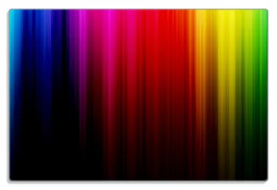 Produktbild von Wallario Frühstücksbrettchen aus Glas 20 x 30 cm mit rutschfesten Füßen, Motiv Bunte Regenbogenstreifen auf Schwarz