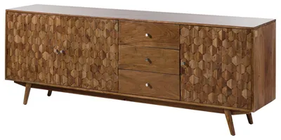 Immagine prodotto di MASSIVMOEBEL24 | MOSAYK #109 credenza in legno di acacia laccato / natur 210x42x75
