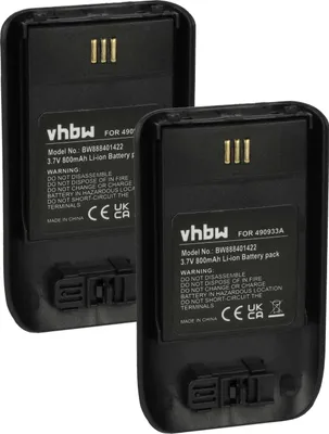 Produktbild von vhbw 2x Akku Ersatz für Ascom 490933A, 660497 für schnurlos Festnetz Telefon (800 mAh, 3,7 V, Li-Ion) Schwarz