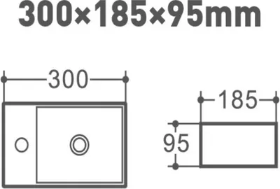 Produktbild von Aloni Keramik Design Handwaschbecken Weiß Hahnloch Rechts 30 x 18,5 x 9,5 cm