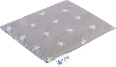 Produktbild von Kirschkernkissen, Wärmekissen, Körnerkissen für Babys, 20x25, Baumwolle Weiße Sterne mit Graue