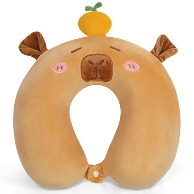 Imagen del producto de Almohada de viaje para niños, con forma de U, con espuma viscoelástica extraíble, ideal para viajes