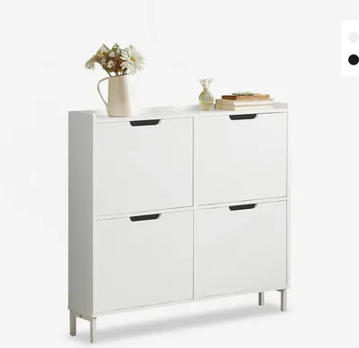Produktbild von Schuhregal Schuhschrank Eingang 4 Klappfächer 8 Paar Schuhe Botes - Weiß