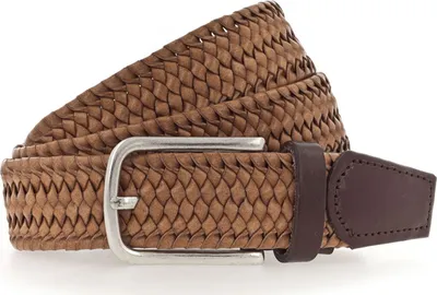 Immagine prodotto di Vanzetti Pelle cintura Braided Men's Belt 35 mm W90 Camel marrone chiaro
