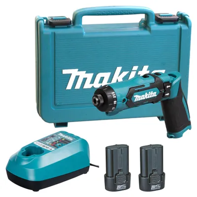 Zdjęcie produktu dla Makita DF012DSE, Czarny, Niebieski, 650, 200, 5 mm, 6 mm, 3,6 N·m, 5,6 N·m