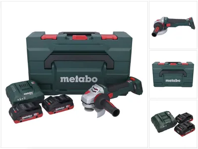 Produktbild von Metabo WB 18 LTX BL 15-125 Quick Akku Winkelschleifer 18 V 125 mm Brushless + 2x Akku 4,0 Ah + Ladegerät + metaBOX