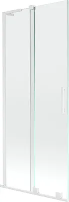 Produktbild von Mexen Velar L Duschwand 2-flügelig verschiebbar 80 x 150 cm, transparent, weiß - 896-080-003-01-20