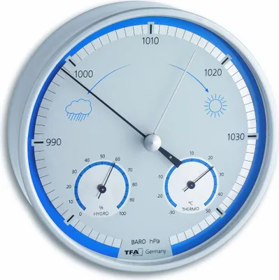 Produktbild von TFA - Analoge Wetterstation für innen und außen - 20.2027.20 - Edelstahl/Skala blau