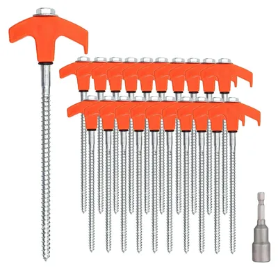 Immagine prodotto di Omgoods - Set di 20 picchetti in acciaio per tende, ideali per campeggio e attività all'aperto