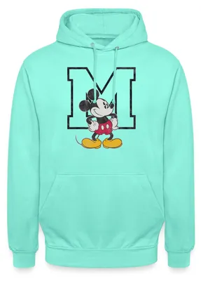 Produktbild von Mickey & Minnie Klassisch Mit M Uni Hoodie, XL, Mint