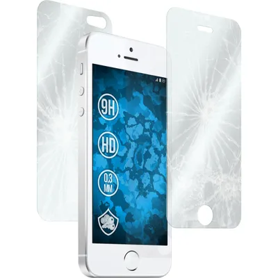 Produktbild von 2er-Pack PhoneNatic Glas-Folie klar Fullbody  kompatibel mit Apple iPhone 5 / 5s / SE - Panzerglas für iPhone 5 / 5s / SE