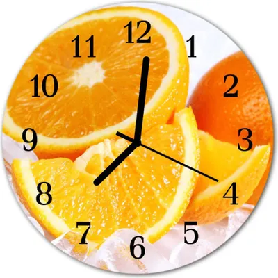 Produktbild von Glasuhr Wanduhr Küchenuhr Echt-Glas 30fi cm Orangen orange