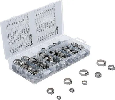 Produktbild von Famanu Schlauchschellen Set 58-21 mm 170-tlg. - für Auto, Motorrad, Gartenbau, Bewässerung