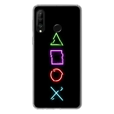 Produktbild von MuchoWow® Handyhülle Schutzhülle Hülle für Huawei P30 Lite Spiele - Controller - Neon Silikon Softcase Handy Hülle - Handyhülle