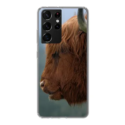 Produktbild von MuchoWow® Handyhülle Schutzhülle Hülle für Samsung Galaxy S21 Ultra Schottische Highlander - Tiere - Nebel Silikon Softcase Handy Hülle - Mobiltelefon