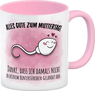 Produktbild von Danke Mama, dass du nicht Kaffeebecher in rosa zum Muttertag mit Hintertürchen